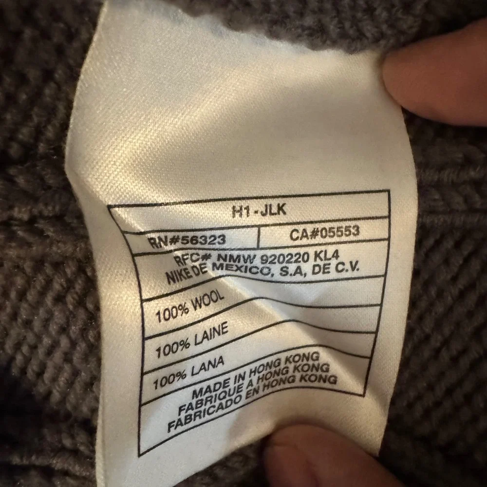 Y2K RARE Jordan Air Two3‎ Men's Gray 100% Wool Turtleneck Sweater Medium